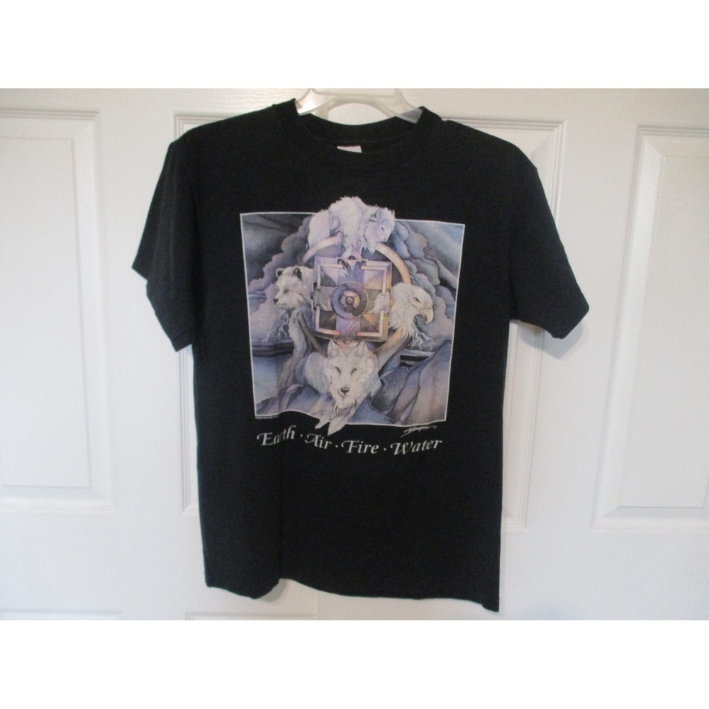 Vtg 90s Earth Air Fire Water Native American Dream Catcher T-Shirt Size Large - Picture 3 of 14